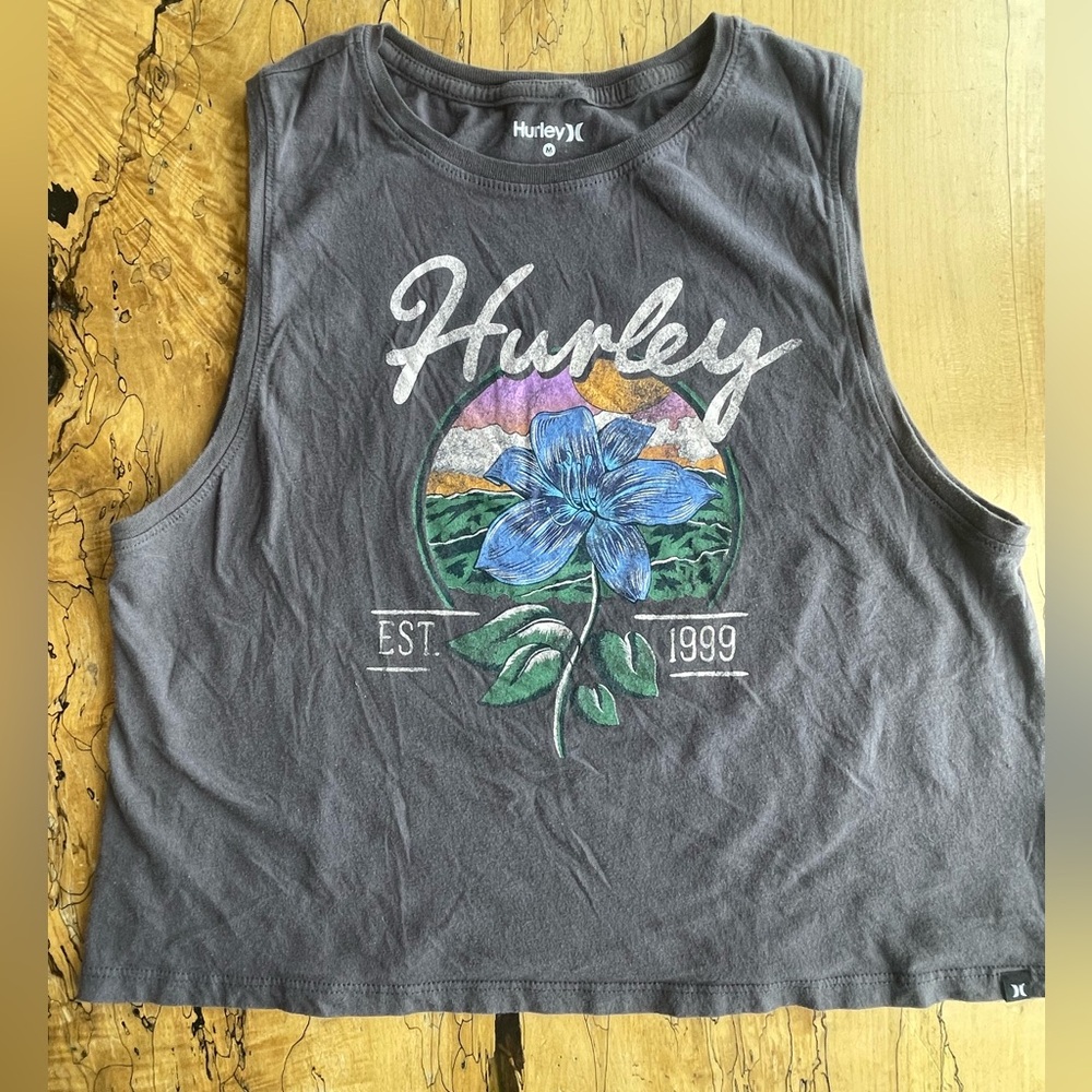 Hurley Charcoal Graphic Tank Top